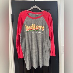 Next Level Apparel Red and Gray T-Shirt